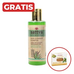 Szampon do włosów neem i aloes 210ml Sattva + gratis mydło