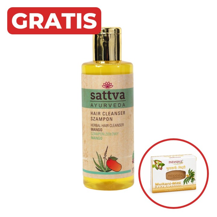 Szampon do włosów Mango 210ml Sattva + gratis mydło