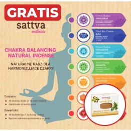 SATTVA INCENSE CHAKRA BOX 49 STICK + gratis mydło