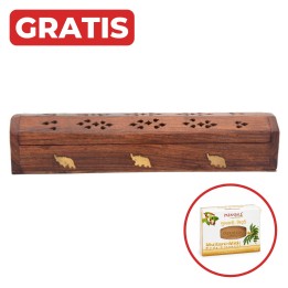 SATTVA INCENSE WOODEN BOX ELEPHANT + gratis mydło