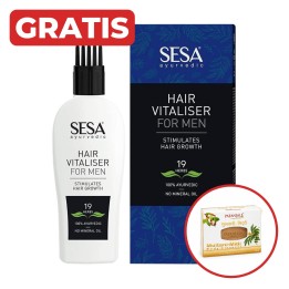 Ayurvedic Hair Vitaliser dla mężczyzn na porost włosów z aplikatorem 100 ml Sesa + gratis mydło