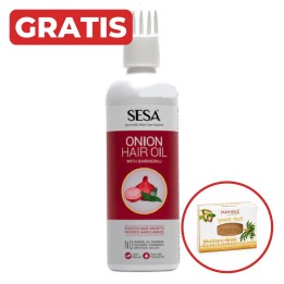 Olejek do włosów Cebulowy z Bringaraj AYURVEDIC ONION OIL WITH BHRINGRAJ 200ml SESA + gratis mydło