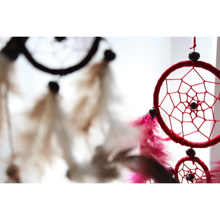 Bali Dreamcatchers - Medium Round - Black/White/Red - zdjęcie produktu