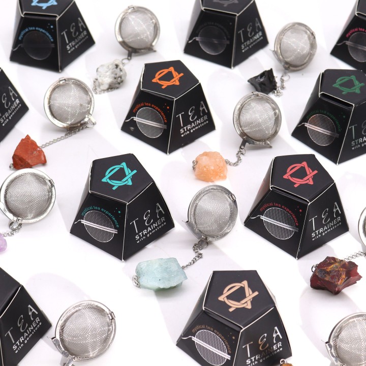 Raw Crystal Gemstone Tea Strainer - Amethyst Cluster - zdjęcie produktu