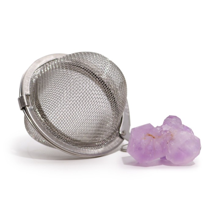 Raw Crystal Gemstone Tea Strainer - Amethyst Cluster - zdjęcie produktu