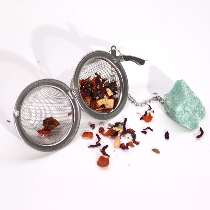 Raw Crystal Gemstone Tea Strainer - Amethyst Cluster - zdjęcie produktu