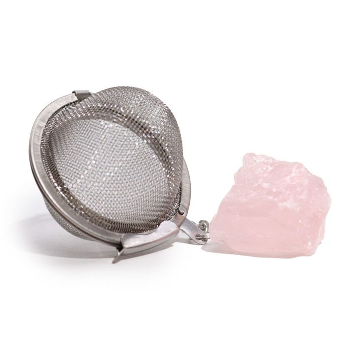 Raw Crystal Gemstone Tea Strainer - Rose Quartz - zdjęcie produktu