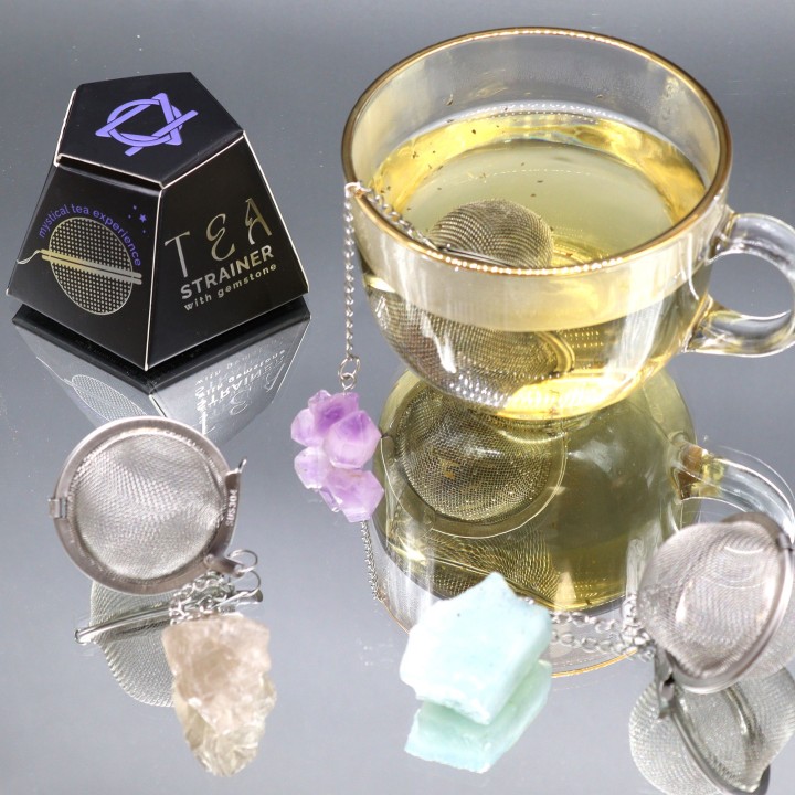 Raw Crystal Gemstone Tea Strainer - Rose Quartz - zdjęcie produktu