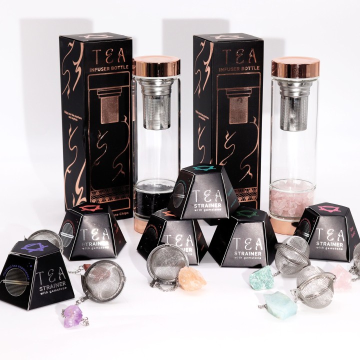 Raw Crystal Gemstone Tea Strainer - Rose Quartz - zdjęcie produktu