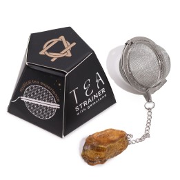 Raw Crystal Gemstone Tea Strainer - Gold Tiger's Eye - zdjęcie produktu
