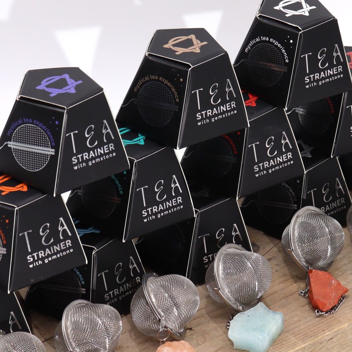 Raw Crystal Gemstone Tea Strainer - Gold Tiger's Eye - zdjęcie produktu