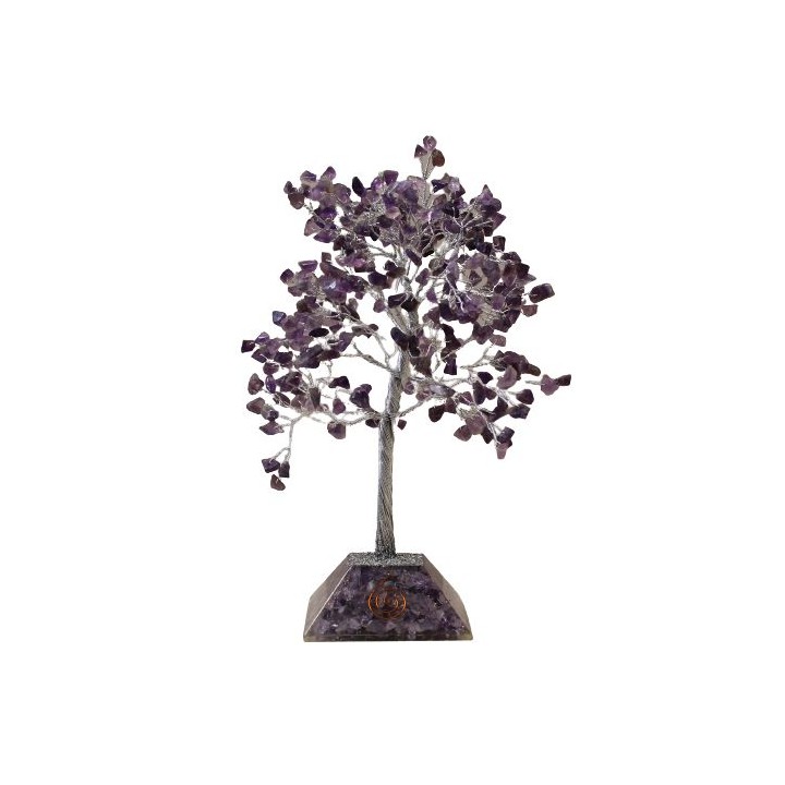 Gemstone Tree with Orgonite Base - 320 Stones - Amethyst - zdjęcie produktu