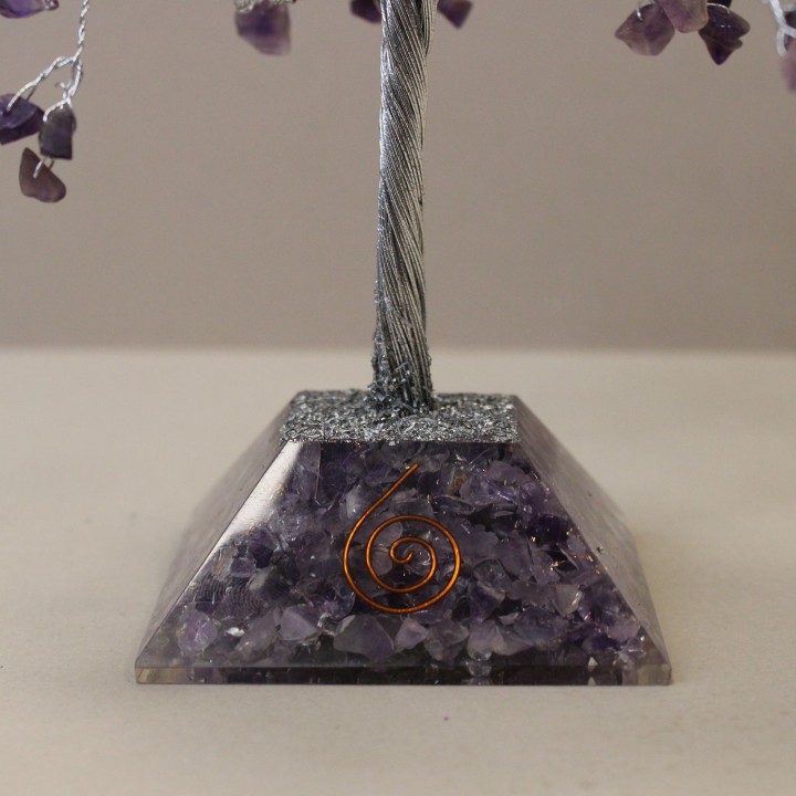 Gemstone Tree with Orgonite Base - 320 Stones - Amethyst - zdjęcie produktu