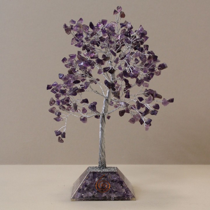 Gemstone Tree with Orgonite Base - 320 Stones - Amethyst - zdjęcie produktu