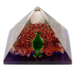 Lrg Organite Pyramid 70 mm - Peacock (earth base) - zdjęcie produktu