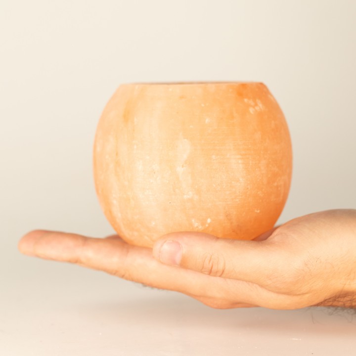 Himalayan Salt Candle Holder - Round - zdjęcie produktu