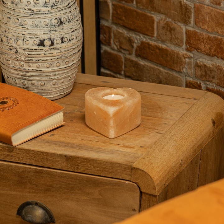 Salt Candle Holder - Med Heart - zdjęcie produktu