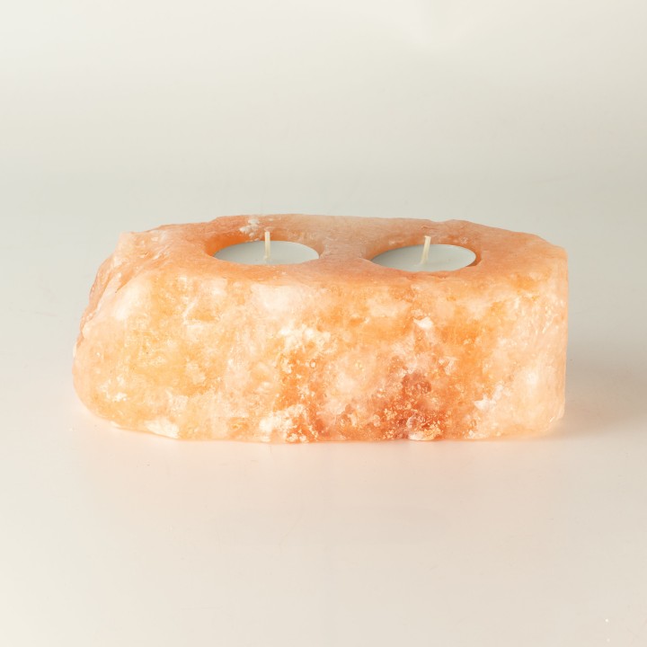 Himalayan Salt Candle Holder - 2 holes - zdjęcie produktu