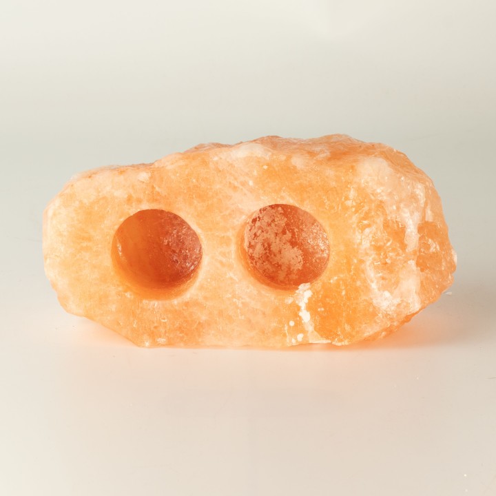 Himalayan Salt Candle Holder - 2 holes - zdjęcie produktu