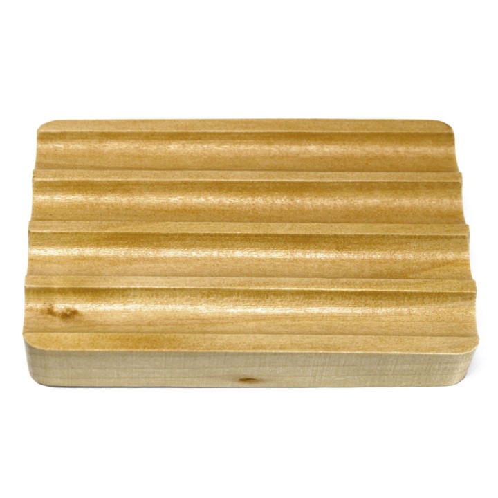 Hemu Wood Soap Dish - Corrugated - zdjęcie produktu