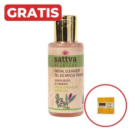 Żel do mycia twarzy Drzewo sandałowe i Kurkuma 100ml Sattva + gratis mydło