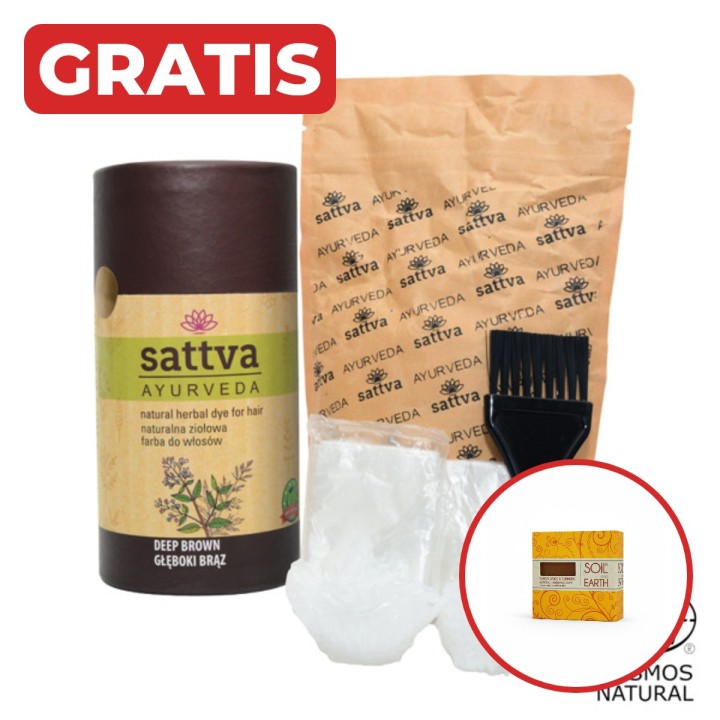 SATTVA HENNA DEEP BROWN 150G + gratis mydło