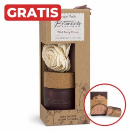 Dyfuzor Zapachowy w Matowym Szkle z Kwiatem Sola Cassis BOTANICAL 120ml + gratis stożki