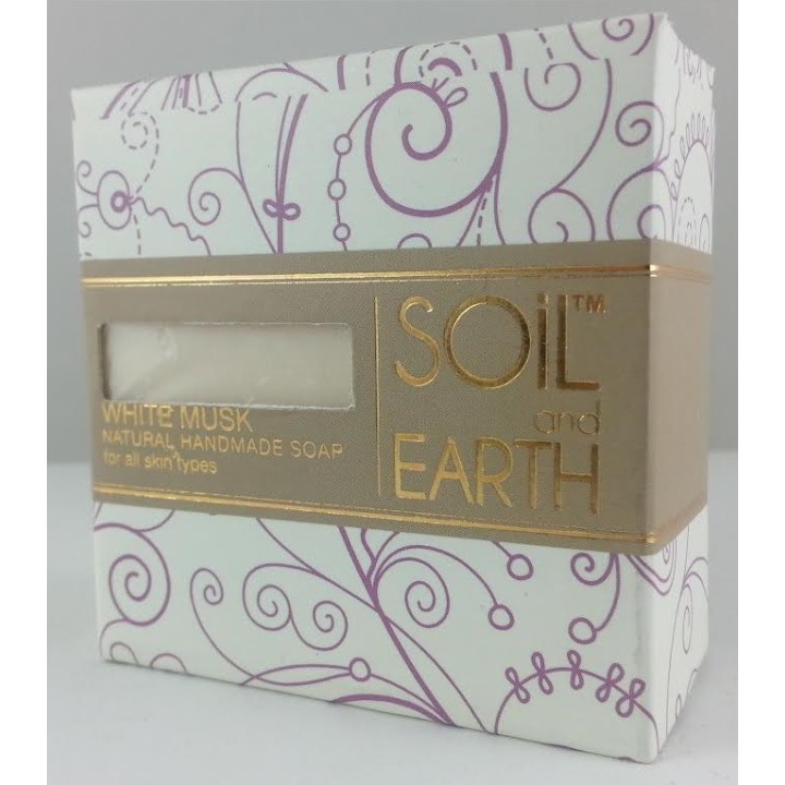 Naturalne Mydło Białe Piżmo (White Musk), 100g, Soil & Earth - relaksujące i odmładzające