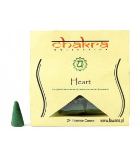 Kadzidła stożkowe HEART na 4 czakrę 24 sztuki Song of India
