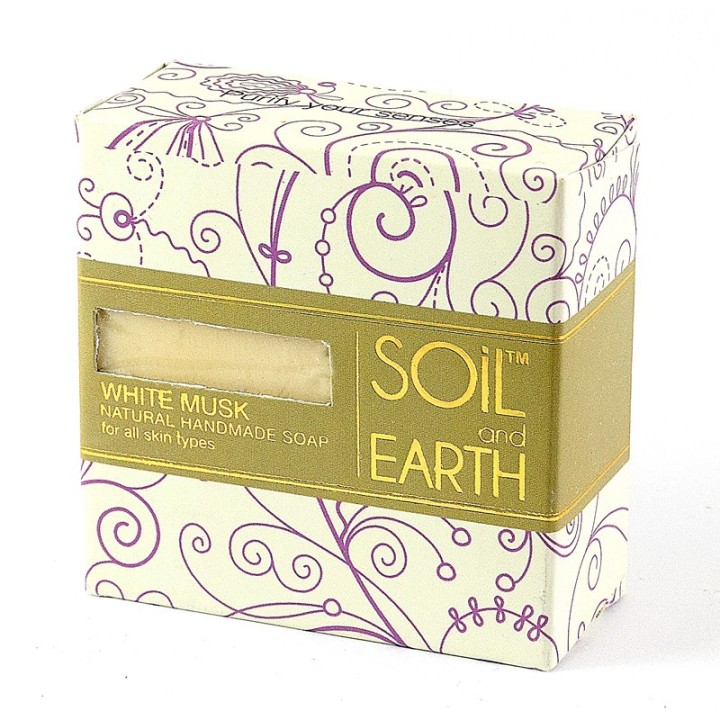 Naturalne Mydło Białe Piżmo (White Musk), 100g, Soil & Earth - relaksujące i odmładzające