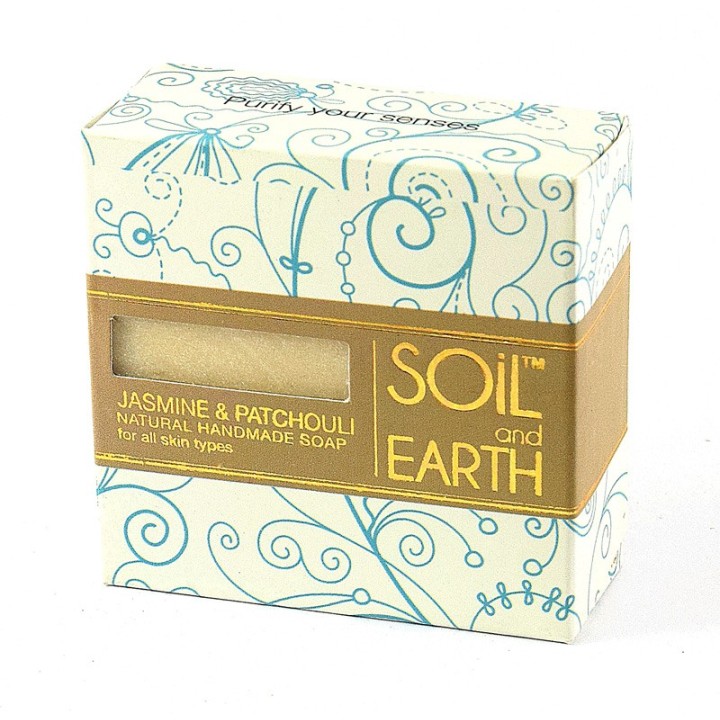 Naturalne Mydło Jaśmin i Paczula, 100g, Soil & Earth - cera problemowa, działa jak afrodyzjak