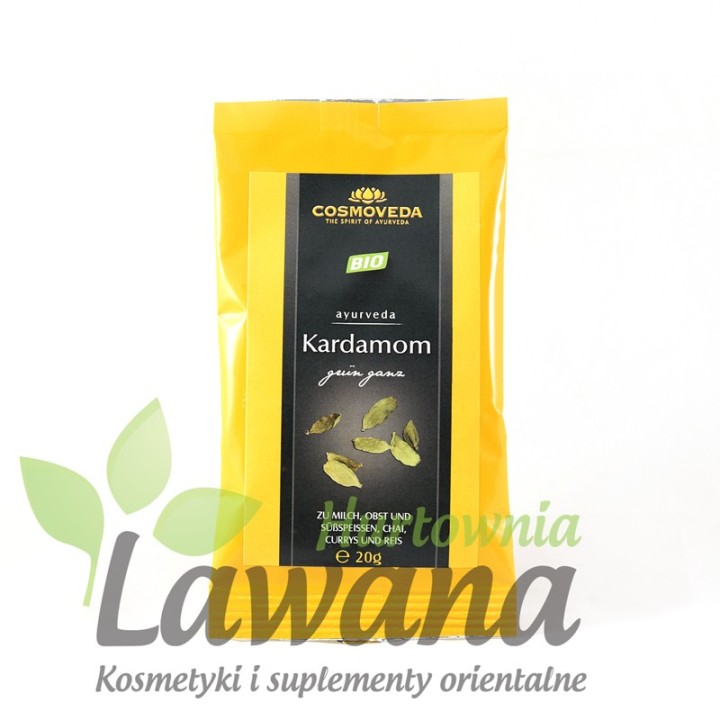 Zielony Kardamon ORGANICZNY Cały 20g Cosmoveda