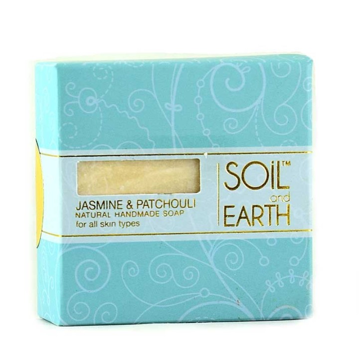 Naturalne Mydło Jaśmin i Paczula, 100g, Soil & Earth - cera wrażliwa, naczynkowa, atopowa