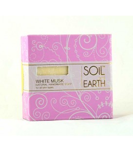 Ręcznie robione w Indiach mydło 100% VEGAN Białe Piżmo (White Musk) 100g Soil&Earth