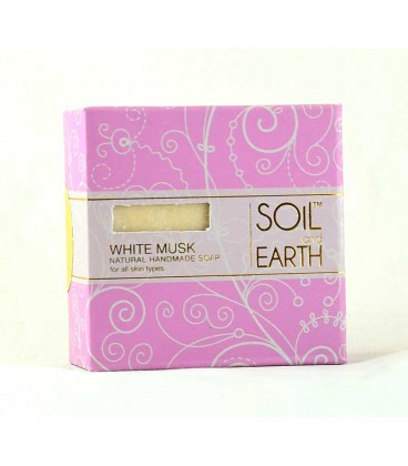Naturalne Mydło Białe Piżmo (White Musk), 100g, Soil & Earth - relaksujące i odmładzające