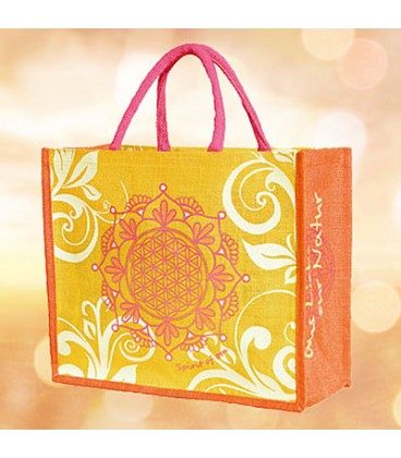 Jute bag "Flower of Life" by Spirit of OM, orange (orange / Regular)