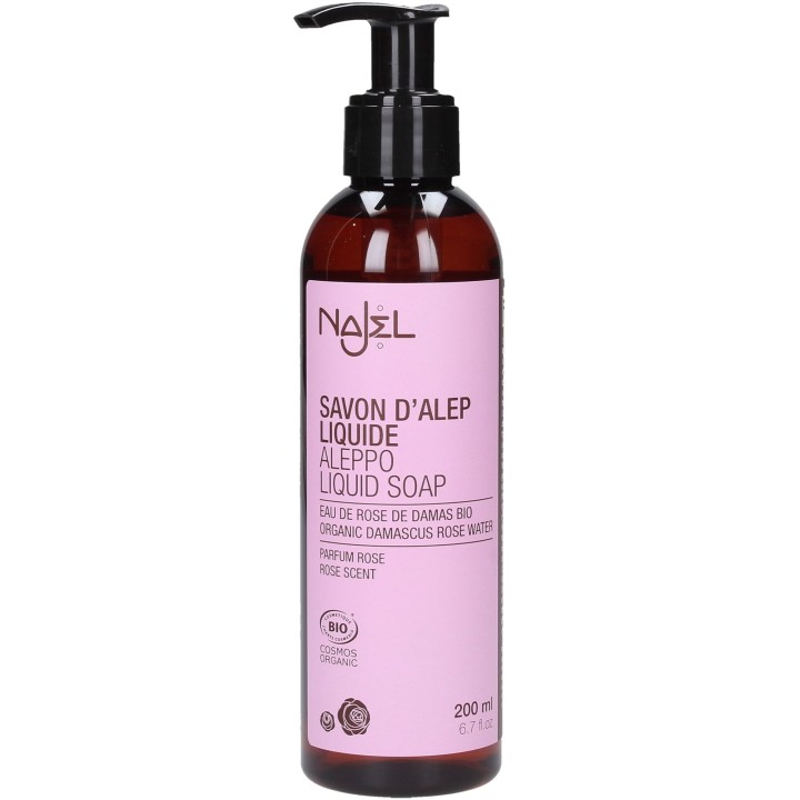 Liquid Aleppo soap with Organic Damascus rose water - 6.7 fl.oz