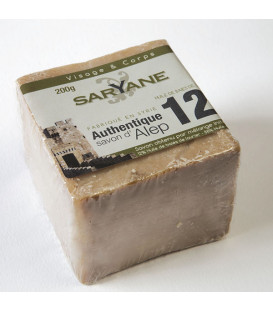 Tradycyjne mydło Aleppo 200g - 12% oleju laurowego, 88% oliwy z oliwek Saryane