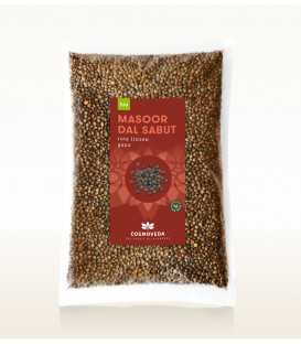Czerwona soczewica BIO Masoor Dal Sabut 0.5kg Cosmoveda cała
