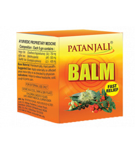 Maść na bóle głowy i przeziębienia Patanjali Balm 25g (Golteria mięta i eukaliptus)