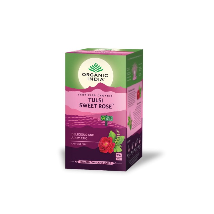Herbata SWEET ROSE 18 torebek Organic India - redukuje skutki stresu