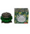 Jasmine Blossom Perfumed Candle in Melon Shaped Green Glass - White Metal Jars XL-JA'