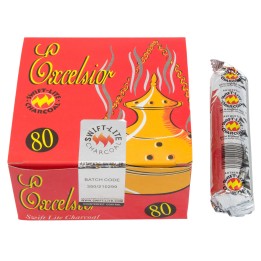 Węgielki trybularzowe do shishy samorozpalające 10 sztuk szer. 33mm Belgian Charcoall
