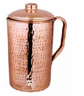 COPPER HAMMERED JUG (COPPER KNOB) 1.5litr [SE 251]