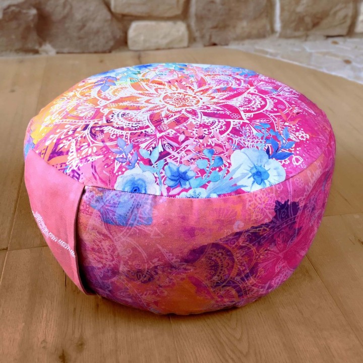 Poduszka do medytacji okrągła w różu, szer. 38cm, The Spirit of OM