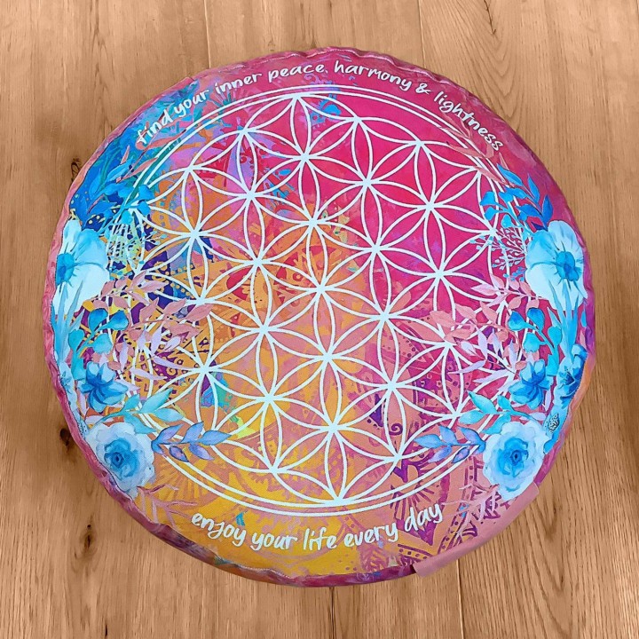 Poduszka do medytacji okrągła w różu, szer. 38cm, The Spirit of OM