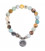 Mala/bracelet amazon stone elastic with lotus -- 0.8 cm