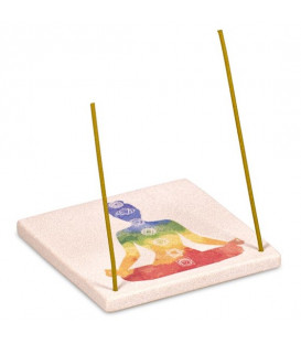 Incense burner sandstone 7 chakra -- 10x10 cm