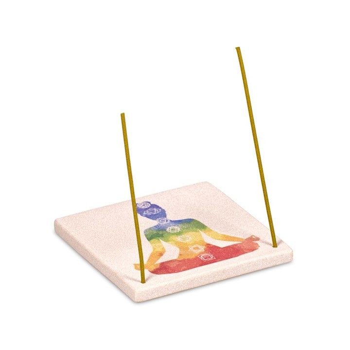 Incense burner sandstone 7 chakra -- 10x10 cm