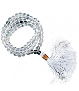 Naszyjnik Mala Rock Crystal z Kryształu Górskiego 108 koralików śr 6 mm + woreczek do przechowywania